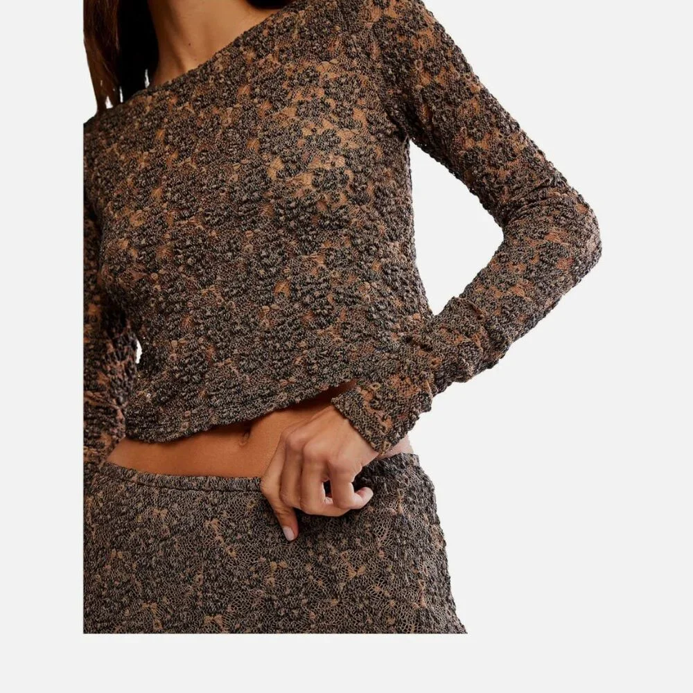 NWOT Free People women's Laney Long Sleeved Set Olive Green